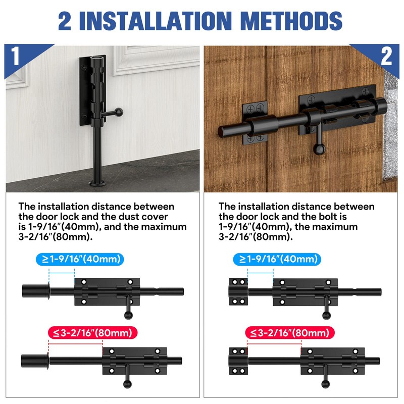 Barrel Bolt Latch, Sliding Bolt Gate Lock Door Latches Hardware,