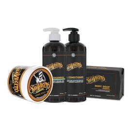 Suavecito Hair & Body Essentials Bundle: Firme (Strong) Hold Hair Styling Pomade, Moisturizing Body Soap, Hydrating Shampoo & Nourishing Conditioner…
