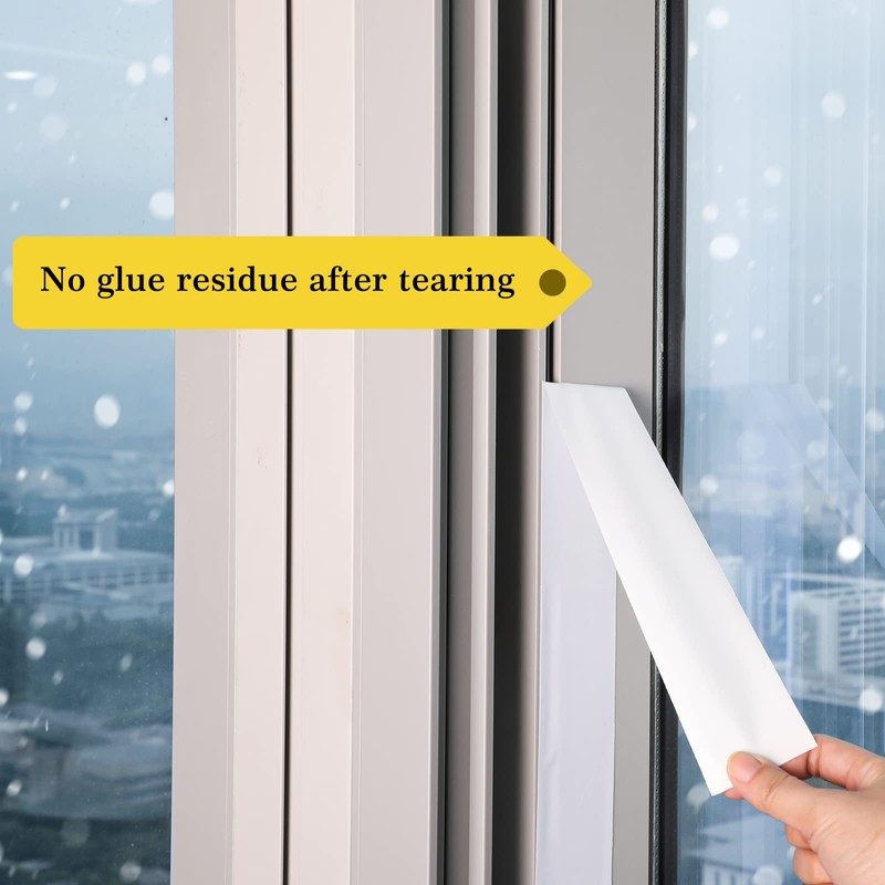 fowong Window Weather Stripping Tape, White Window Insulation for Winter