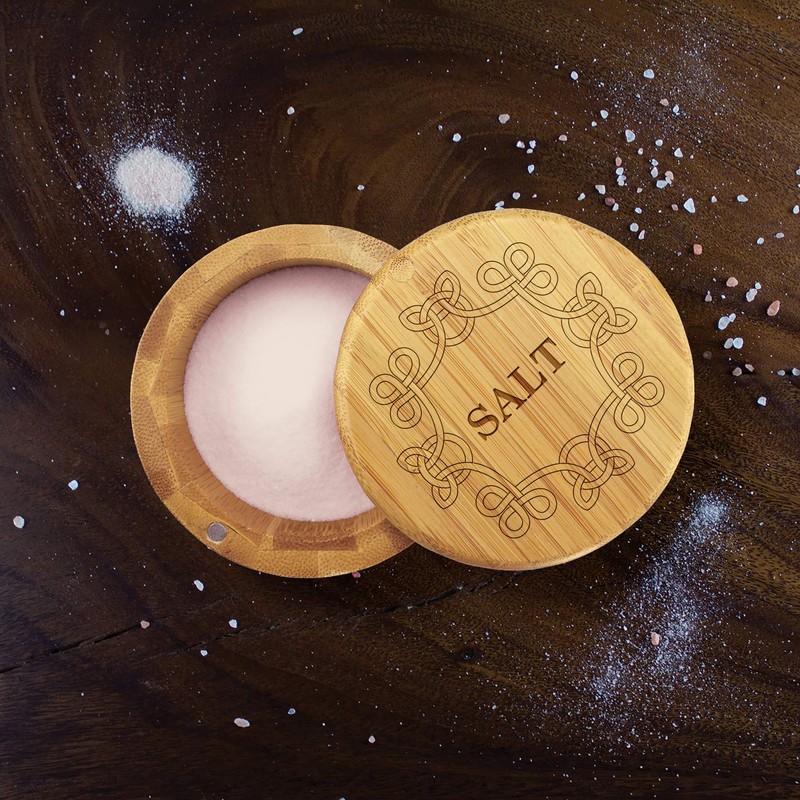 Totally Bamboo Salt Cellar Bamboo Storage Box with Magnetic Swivel