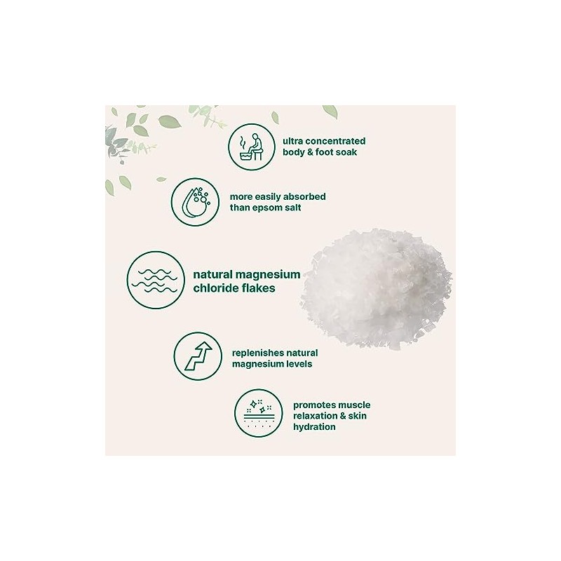 Pure Magnesium Flakes, 6lbs | Great for Foot & Body