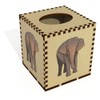 Square 'Asian Elephant' Wooden Tissue Box Cover (TB00049208)