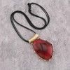 GelConnie Retro Red Teardrop Pendant Necklace Luxurious Design, Handmade Long
