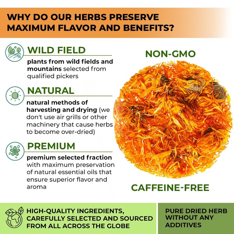 50 Bags Calendula Tea Dried Calendula Flowers Herb Herbal Tea