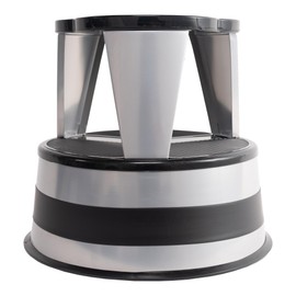 Cramer Kik Step Steel Step Stool - Two Step Stool, Holds 350 lbs (Silvertone)