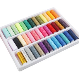 Businey Hand Sewing Thread with Needle and Threads Box, Sewing Machine Threads, 39 Mix Colors Cotton Thread Spools, Cotton Thread for Sewing for Sewing Machine