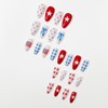 4th of July Press on Nails-Medium Almond Fake Nails Red