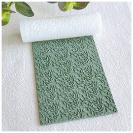KEOKER Polymer Clay Texture Roller, Polymer Clay Roller for Making Earrings, Like Polymer Clay Texture Sheets, Great Work with Polymer Clay Cutters (Olive Leaves)