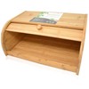 RoyalHouse Natural Bamboo Roll Top Bread Box Kitchen for Countertop