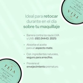 TEIA COSMETICOS Protector facial en polvo FPS30 matificante con color 100% mineral (Claro)