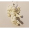 Miniature White Angel with Fruit Basket Christmas Ornaments, Pack of