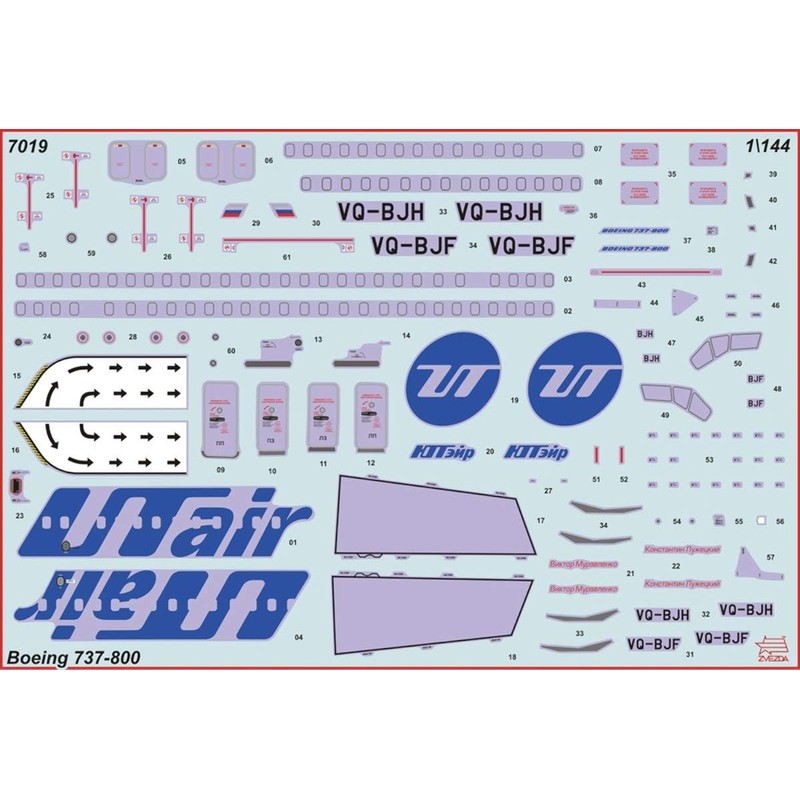 Zvezda 1/144 Boeing 737-800 UT-Air # 7019