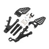 TCT-MOTORPARTS FBlack Front Driver Foot Pegs Footrest Bracket Fit For