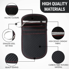 Brown Premium Car Key Faraday Bag, Signal Blocking Pouch Anti-Theft Fraud Pouch for Car Key Phones+ RFID Blocker, 3 Colours, Keyless Entry Protection Pouch, KF-Premium