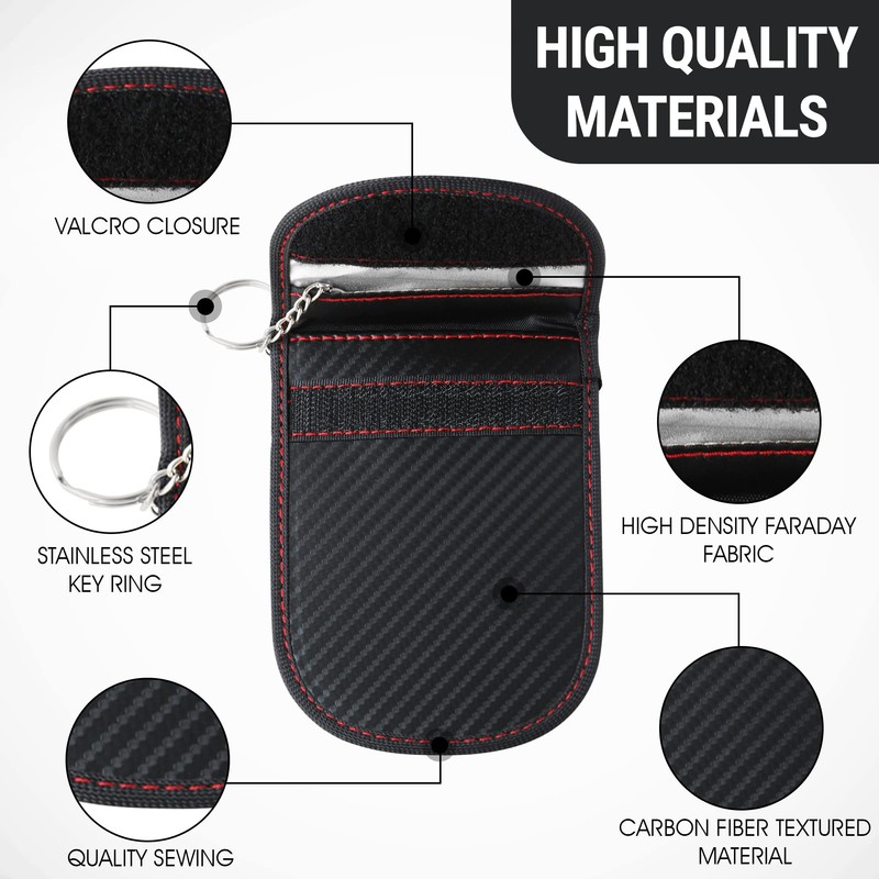 Brown Premium Car Key Faraday Bag, Signal Blocking Pouch Anti-Theft