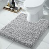 Yimobra Fluffy Toilet Rugs U Shaped, Shaggy Soft Comfortable Non