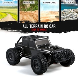 GoolRC RC Cars, 1:16 Scale Remote Control Car, 4WD 38KM/H High Speed Racing Car, 2.4GHz All Terrains Off Road RC Truck RTR with LED Lights for Kids and Adults