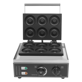 TITIDU Commercial 6 Holes Electric Doughnut Maker Waffle Donut Bake Machine Non-stick，110V 1550W, Double-Sided Heating 50-300℃ Electric Doughnut Maker