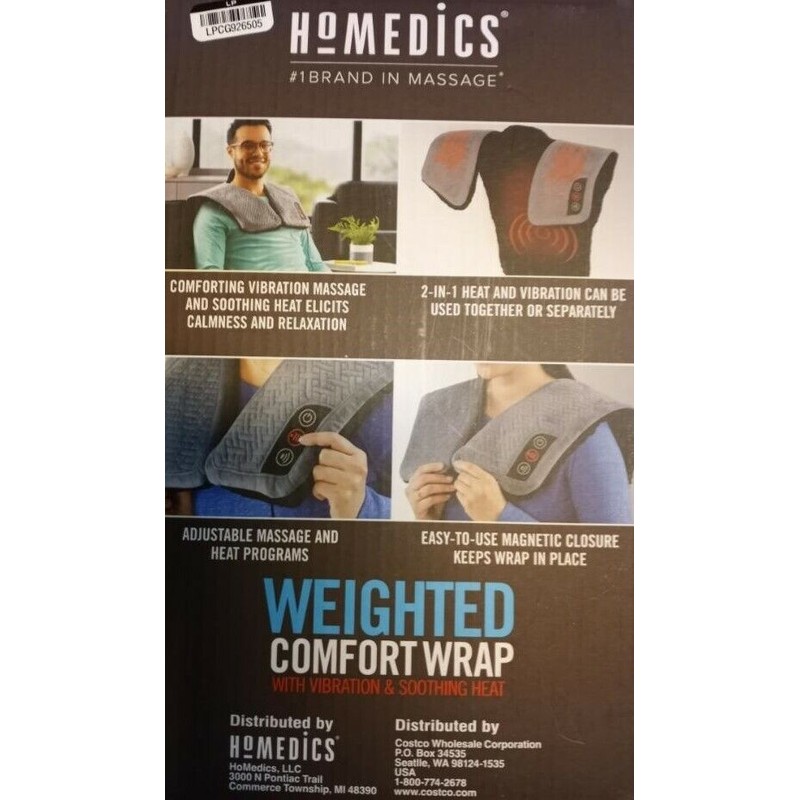 Homedics Weighted Comfort Wrap W/Vibration & Shooting Heat #1 Brand