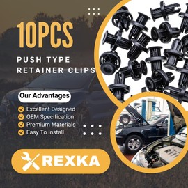 Rexka 10pcs Rear Front Bumper Cover Fender Grille Under Cover Push-Type Retainer Clip Fastener Rivet 91505-TM8-003 for Honda Acura