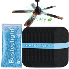 Busteelight 40 Pcs Ceiling Fan Filters for Blades – Fan Air Purifier Pads with Coconut Carbon – Easy-to-Stick Ceiling Fan Filters for Blades – Dust & Odor Removal Fan Blade Air Purifier Pads