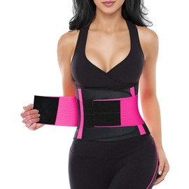YIANNA Faja Reductora Mujer de Neopreno Cintura Abdominal Cinturón Corset Reductor Lumbar Waist Trainer Belt Rosa, YA8002-Rose-L