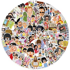 100Pcs Cool Character Bob's Burgers Stickers for Water Bottles Skateboard Luggage Laptop Bumper Waterproof Vinyl Stickers Bulk for Boys Teens Adults (Bob's Burgers)