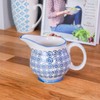 Patterned Milk Jug 300ml & Sugar Pot/Bowl Set - Blue