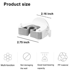 WAURCSY 3 Pack Broom Holder Wall Mount Mop Grippers No Drilling Self Adhesive Anti-Slip Mop Handle Hanger Dustpan and Broom Organizer-Grey…