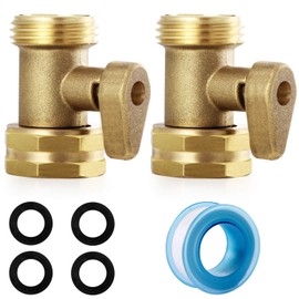 YELUN Garden Hose Shut Off Valve- 3/4”Heavy Duty Brass Shut Off Valve Hose Ball Valve Garden Hose Connector 2 Set