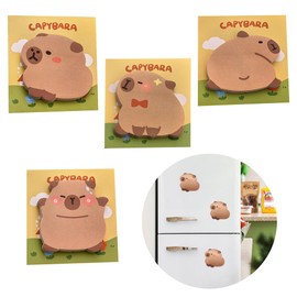 Capybara Sticky Notes Pack of 4 - Cartoon Cute Memo Pages for Office and School, Animal Motifs for Creative Writing, Versatile Sticky Notes such as Post It, Animals Writing Memo Pages