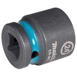 Makita E-16209 Impact Black Impact Socket 1/2" SW24 Short, Chrome-Molybdenum, 38 mm Long, Pack of 1