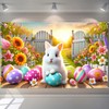 BlissYard Happy Easter Party Backdrop Banner Spring Easter Bunny Backdrop