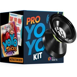 Professional Responsive Yoyo Kit - Premium Alloy for Kids and Beginners With Easy-to-Follow Top 25 Tricks Book, Glove, Storage Sack, 10 Colored Strings, and Bearing Tool - Great Gift for Boy