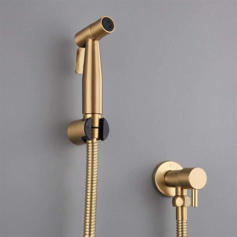 Toilet Hand Held Bidet Sprayer - Antique Brushed Gold Faucet