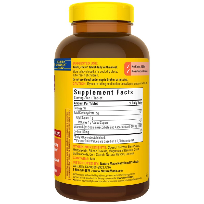 Nature Made Chewable Vitamin C 500 mg, Dietary Vitamin C