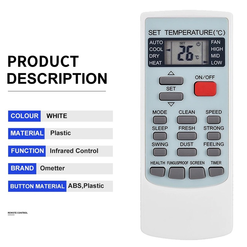 YKR-H/002E Replacement Remote Control Suitable for AUX Air Conditioner AC