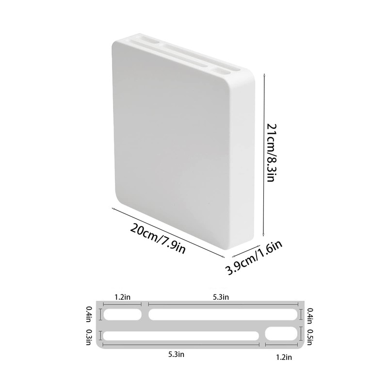 Wall Mounted Knife Block Holder 4 Slot, Self-Adhesive with Screws