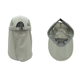 KEYS HAT UV Protection Hat Cap Women's Men's UV Protection Wire Heat Stroke Prevention Face Cover Wide Brim for Traveling Sun Shade Summer Outings Fishing Hiking Bicycle Sun Folding - ligjt grey