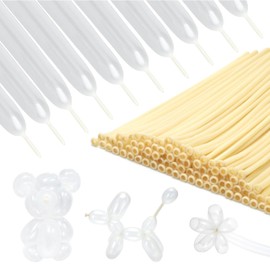 Lumjoy 200Pcs 260 Clear Long Balloons Thickening Skinny Latex Twisting Animals Modeling Magic Balloons for Weddings Birthdays Clowns Christmas Party Garland Decorations