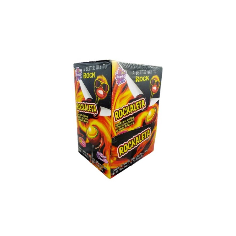 Sonrics Rockaleta Lollipop Chili Layered with Gum Center -,1.9 Pounds