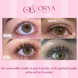 ORYA BEAUTY - Advanced Eyelash Growth Serum - Boosts Length, Thickness, & Strength with 100% Natural, Vegan Ingredients - Nourishes, Strengthens, & Irritation-Free Lashes for Fuller, Healthier Look