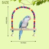 LuckyOpt Bird Swing Toy with Perch Stand and Bell, Natural