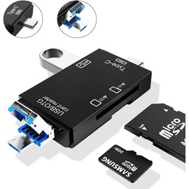 Card Reader Memory Card Reader Micro SD Card Reader USB 2.0 SD Card Reader with OTG and Type C Adapter