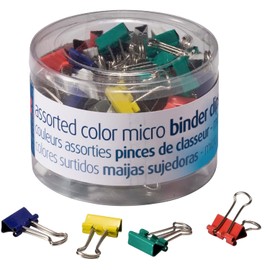 Officemate Micro clips para carpeta, colores surtidos, 100 clips por tina (31023)
