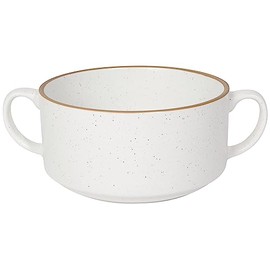 Now Designs Stoneware Soup Bowl with handles, White DIA5 x W7.5 x H2.75in