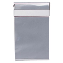 Stephanie Imports Vertical Slim Brushed Silver Metal Business Card Holder