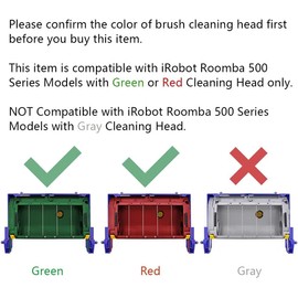 Replacement Parts Compatible with iRobot Roomba 500 555 560 561 562 570 581 and Models with Green or Red Cleaning Head - 2 Roller, 3 Filter, 3 Side Brush, 1 Front Ball Wheel Caster Assembly
