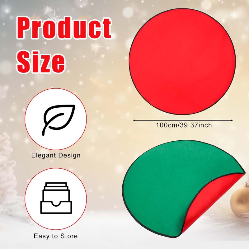 lasuroa Christmas Tree Mat, 100 cm Reversible Christmas Tree Stand