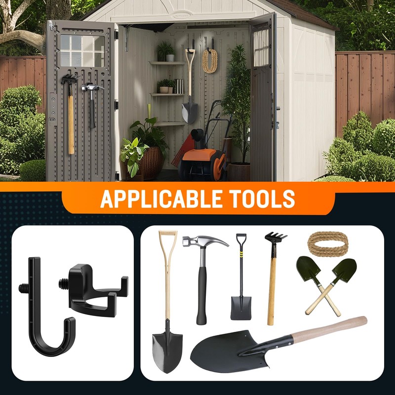 6Pcs Storage Shed Hooks Compatible with Suncast Shed, Black J